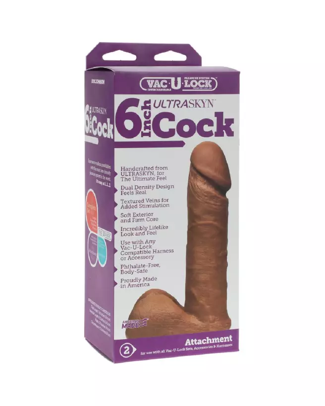 UR3 Cock 6 pouces brun de Doc Johnson - Sextoy Réaliste-2