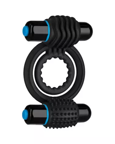 Vibrating Double Cockring de Doc Johnson pour sensation renforcée et plaisir durable-1