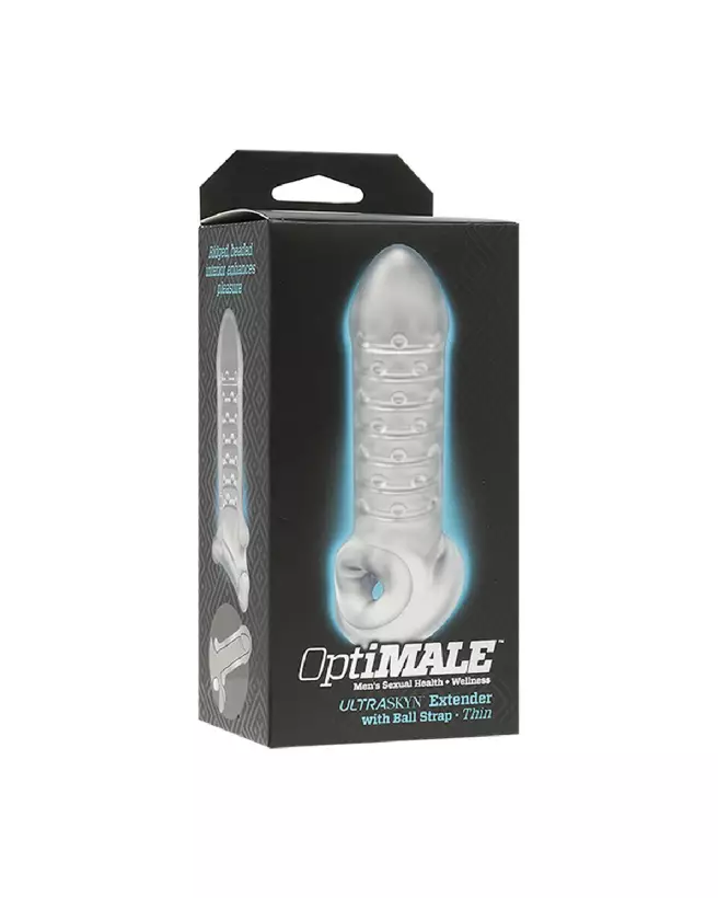 Gaine pour pénis Doc Johnson Thin Extension avec sangle à billes pour amélioration performance-2