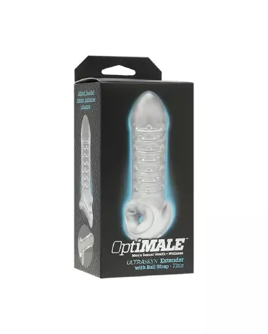 Gaine pour pénis Doc Johnson Thin Extension avec sangle à billes pour amélioration performance-2