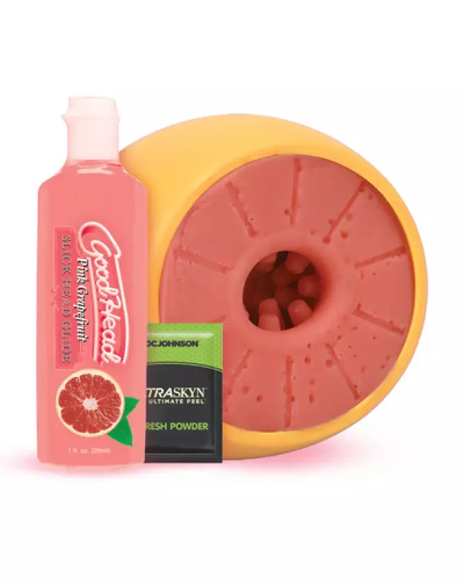 Image du Grapefruit Blowjob Set de Doc Johnson, masturbateur innovant pour plaisir solo intensifié-1