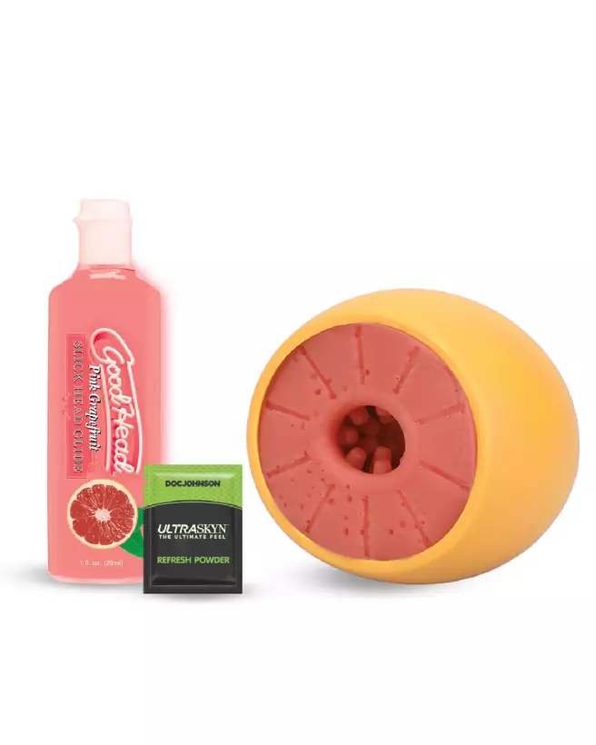Image du Grapefruit Blowjob Set de Doc Johnson, masturbateur innovant pour plaisir solo intensifié-3