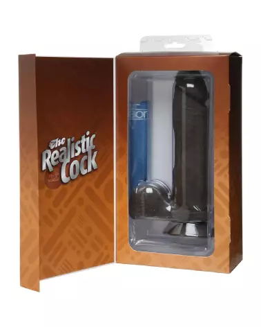 Realistic Cock with Balls ULTRASKYN 20cm Chocolate de Doc Johnson avec Ventouse Vac-U-Lock-4