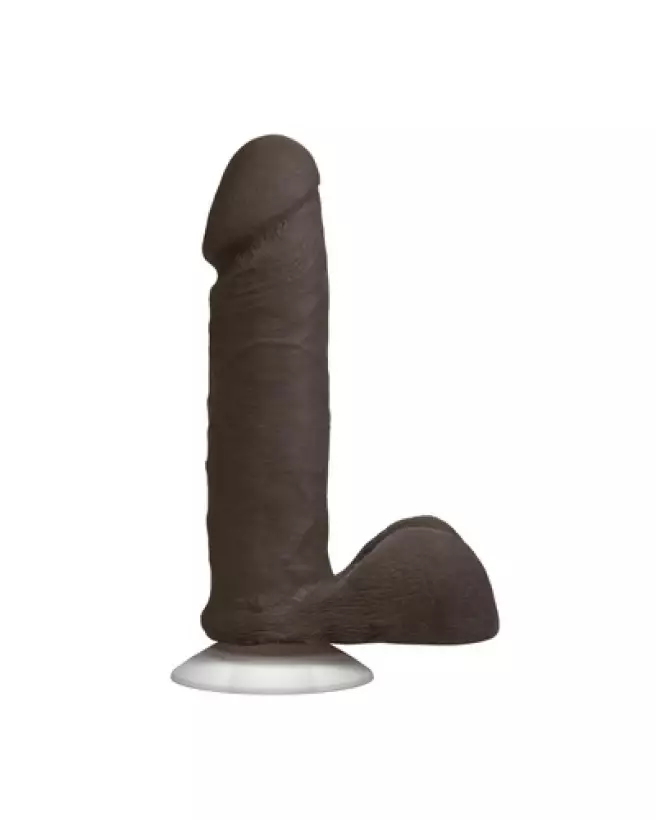 Realistic Cock with Balls en ULTRASKYN 6 pouces avec ventouse Vac-U-Lock couleur Chocolate de Doc Johnson-1