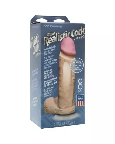 Gode réaliste ULTRASKYN 20 cm avec Ventouse Vac-U-Lock de Doc Johnson-2