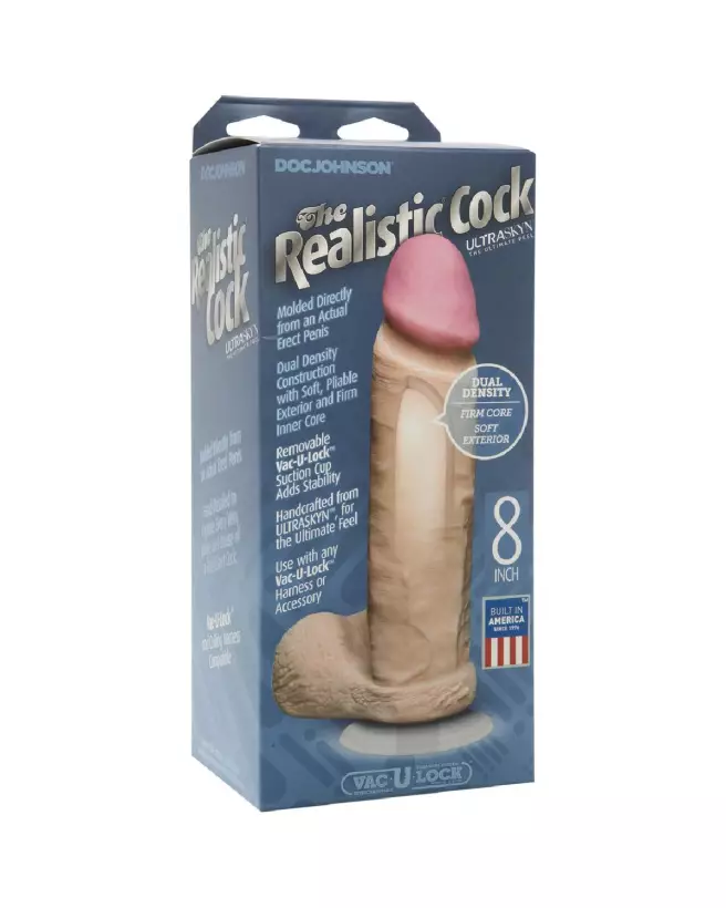 Gode réaliste ULTRASKYN 20 cm avec Ventouse Vac-U-Lock de Doc Johnson-3