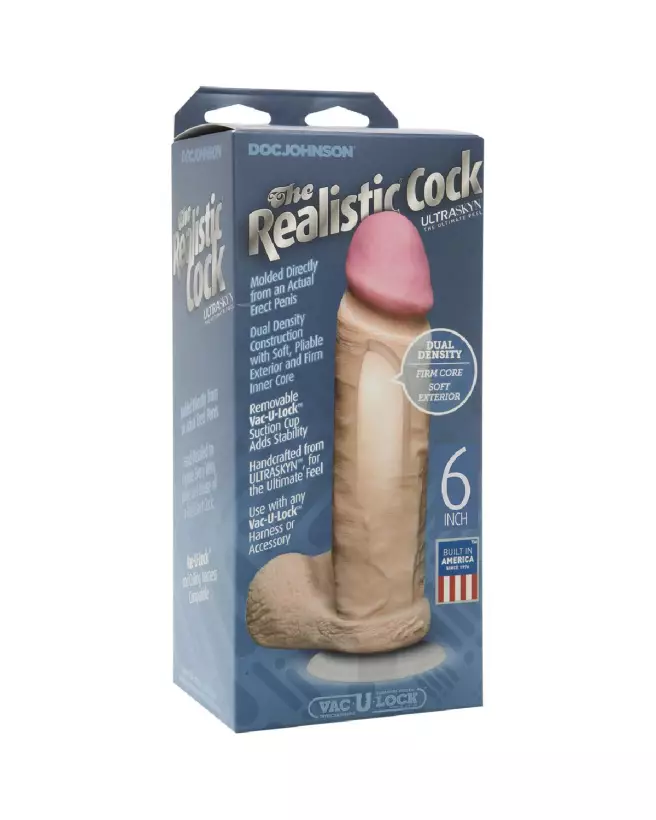 Gode réaliste ULTRASKYN 16 cm Doc Johnson avec ventouse Vac-U-Lock-2