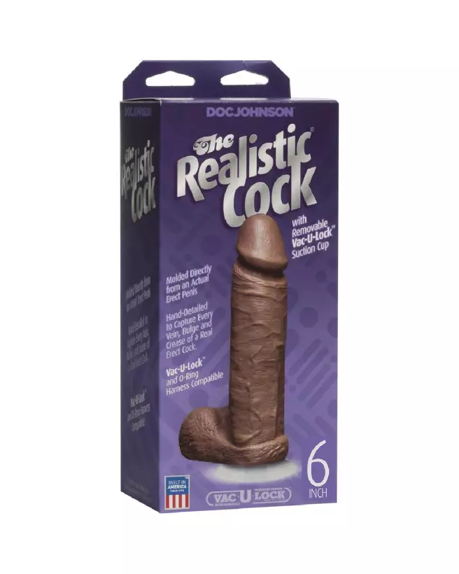 Sextoy réaliste Doc Johnson caramel avec ventouse Vac-U-Lock 16 cm-2