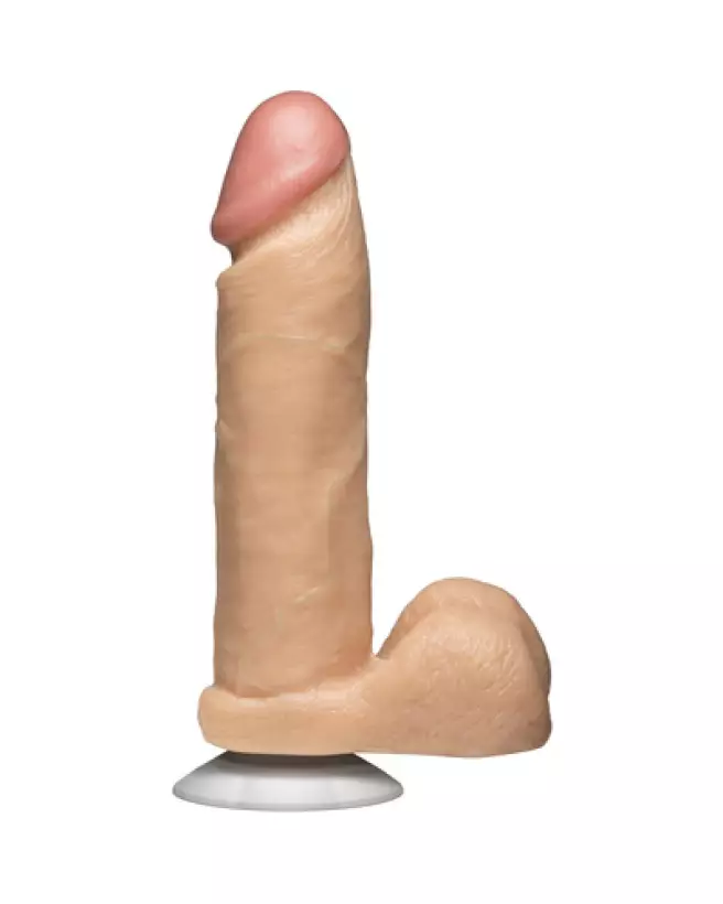 Realistic Cock with Balls 8 inch Doc Johnson Vanilla Suction Cup-1