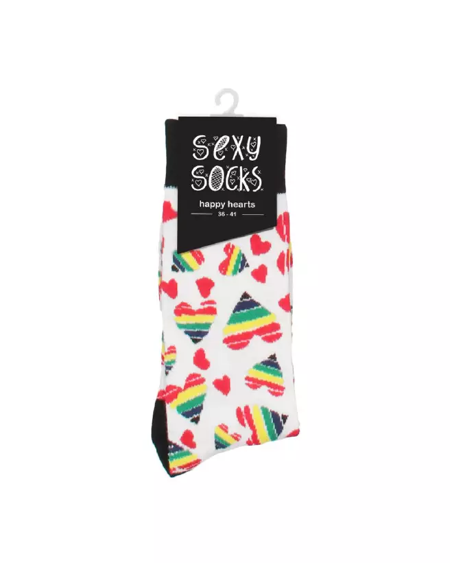 Chaussettes Happy Hearts de Sexy Socks by Shots en tailles EU 36-41-2