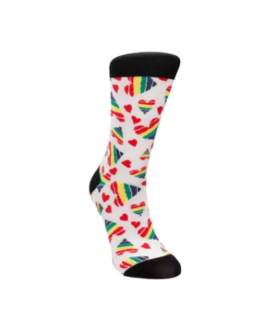 Chaussettes Happy Hearts de Sexy Socks by Shots, tailles US 8-12 / EU 42-46, style et confort-1