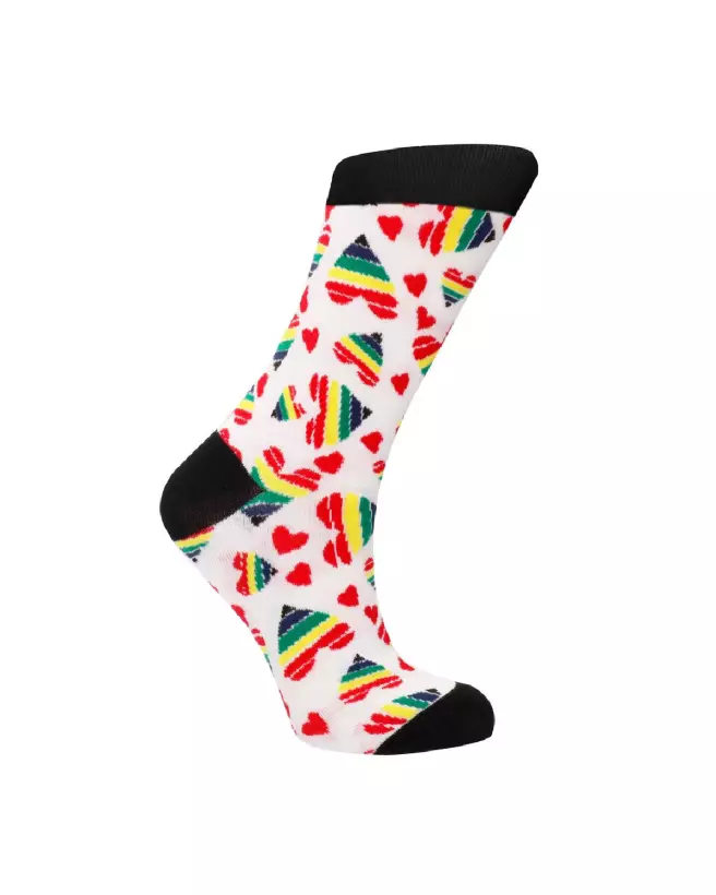 Chaussettes Happy Hearts de Sexy Socks by Shots, tailles US 8-12 / EU 42-46, style et confort-4