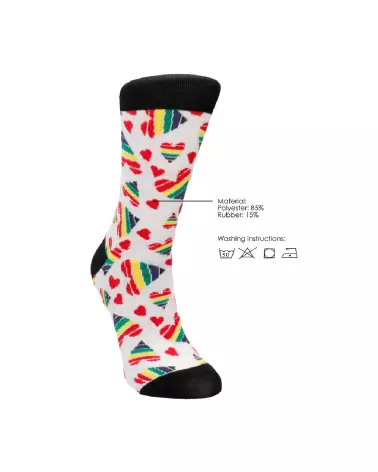 Chaussettes Happy Hearts de Sexy Socks by Shots, tailles US 8-12 / EU 42-46, style et confort-6