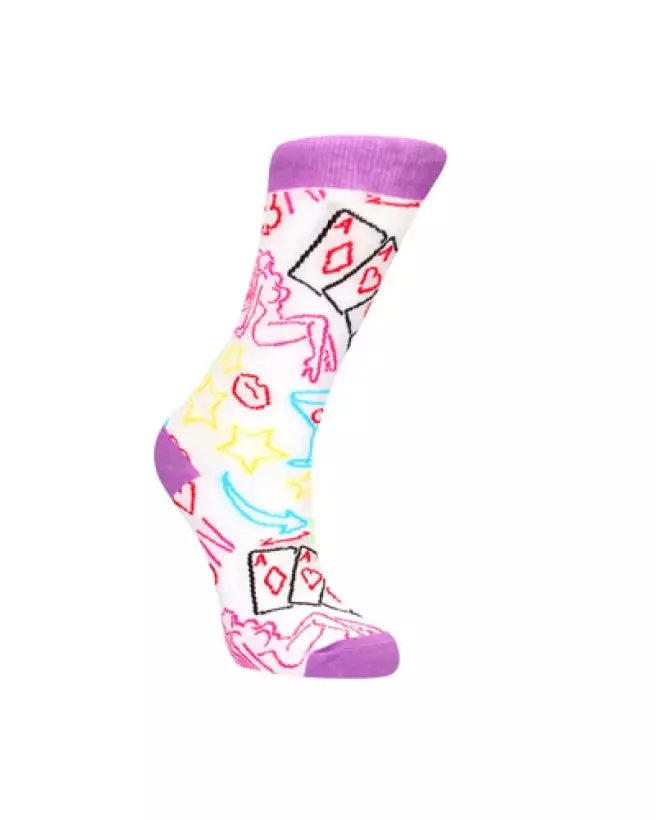 Chaussettes Strip Poker Sexy Socks by Shots taille US 2-7.5 EU 36-41 design unique-1
