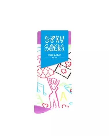 Chaussettes Strip Poker Sexy Socks by Shots taille US 2-7.5 EU 36-41 design unique-2