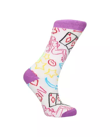 Chaussettes Strip Poker Sexy Socks by Shots taille US 2-7.5 EU 36-41 design unique-4