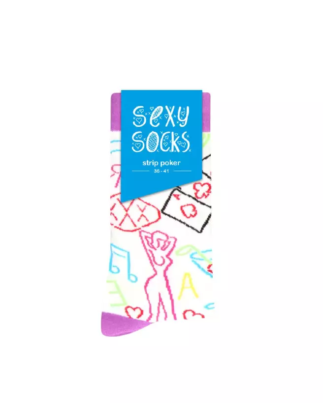 Chaussettes Strip Poker Sexy Socks by Shots Taille US 8-12 EU 42-46 Design Unique-2