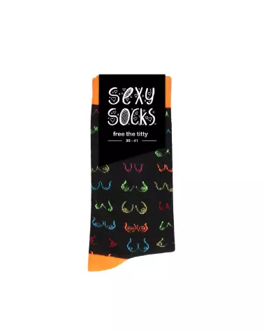 Chaussettes Free the Tity de Sexy Socks by Shots, tailles US 2-7.5 EU 36-41, design audacieux-2