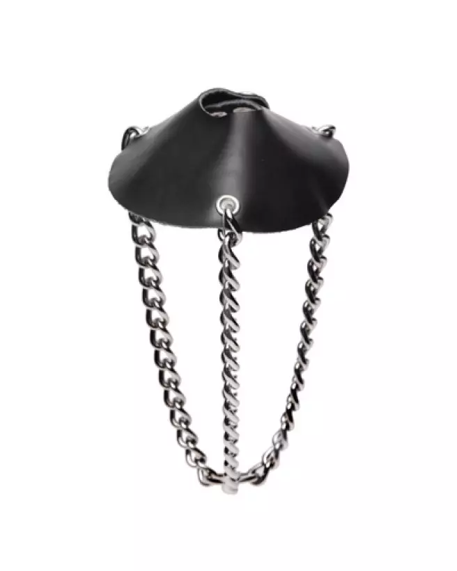 Image du Leather Parachute Ball Stretcher de XR Brands, accessoire de ballstretching en cuir-1
