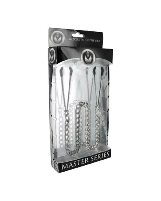 Pinces à tétons Tweezer Style Reign par XR Brands en action-2