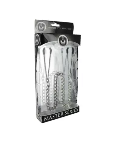 Pinces à tétons Tweezer Style Reign par XR Brands en action-2