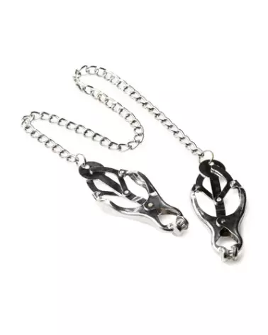 Pinces à tétons Tyrant XR Brands avec pointes en clover pour BDSM-1