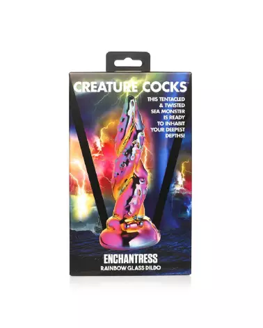Enchantress Rainbow Glass Dildo par XR Brands, sextoy coloré et élégant-2