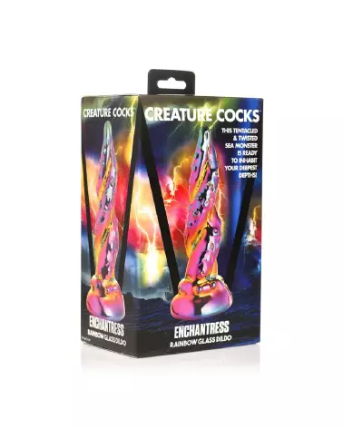 Enchantress Rainbow Glass Dildo par XR Brands, sextoy coloré et élégant-3