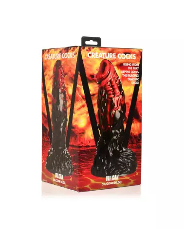 Photo du Vulcan Silicone Dildo Black/Red par XR Brands, sextoy de qualité en silicone-2