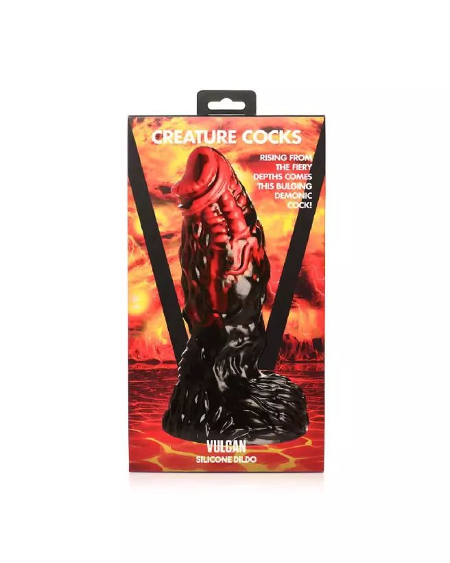 Photo du Vulcan Silicone Dildo Black/Red par XR Brands, sextoy de qualité en silicone-3
