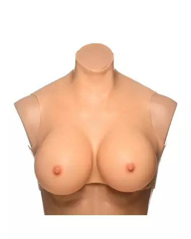 Image des faux seins Perky Pair G-Cup en silicone couleur chair de XR Brands-3