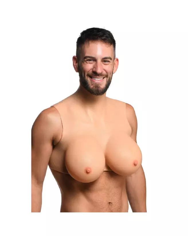 Image des faux seins Perky Pair G-Cup en silicone couleur chair de XR Brands-7