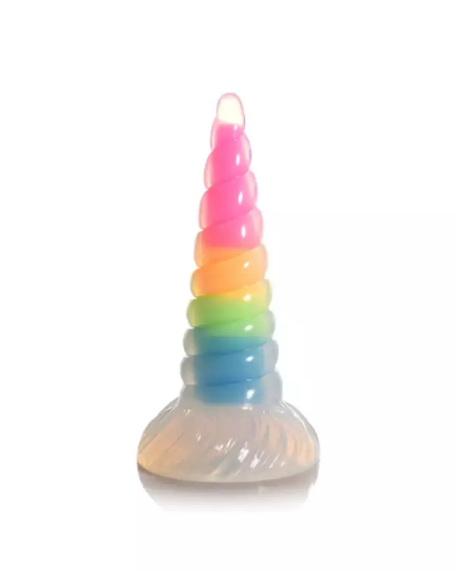 Image UniGlow Rainbow Silicone Dildo phosphorescent par XR Brands-1