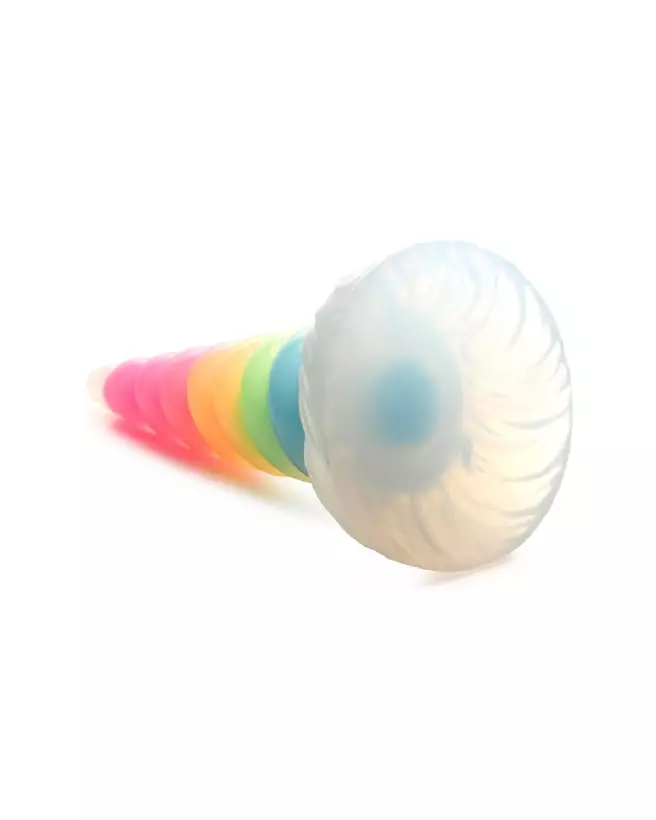 Image UniGlow Rainbow Silicone Dildo phosphorescent par XR Brands-4