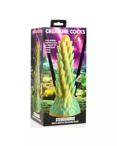 Stegosaurus Spiky Silicone Dildo Vert par XR Brands-2