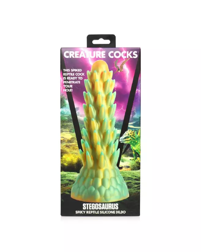 Stegosaurus Spiky Silicone Dildo Vert par XR Brands-3