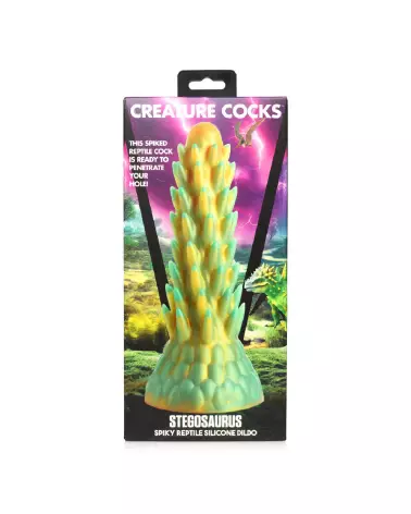 Stegosaurus Spiky Silicone Dildo Vert par XR Brands-3