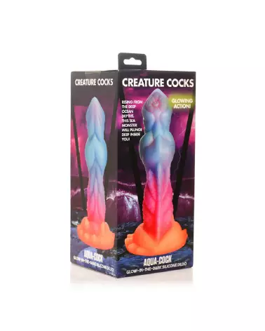 Image du Aqua Cock Glow-in-the-Dark Silicone Dildo par XR Brands-2
