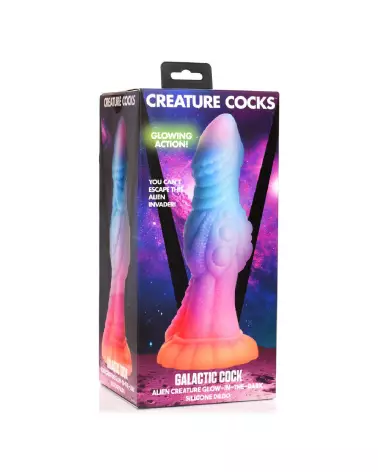 Image du Galactic Cock en silicone phosphorescent par XR Brands, sextoy créature alien-2