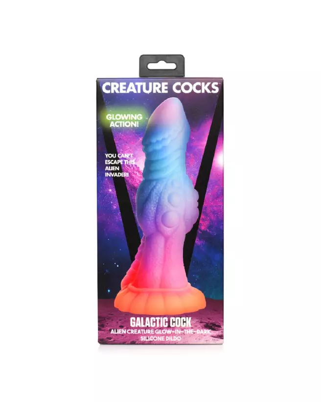 Image du Galactic Cock en silicone phosphorescent par XR Brands, sextoy créature alien-3