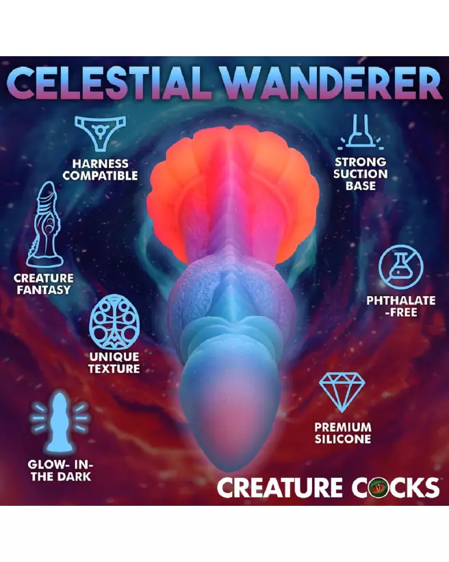 Image du Galactic Cock en silicone phosphorescent par XR Brands, sextoy créature alien-7