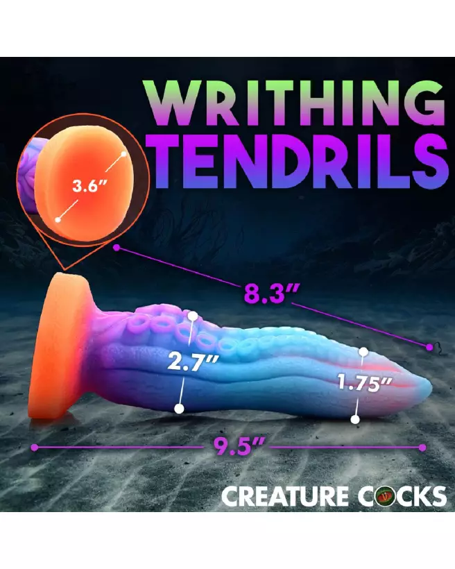 Tenta-Cock Glow-in-the-Dark Silicone Dildo par XR Brands-7
