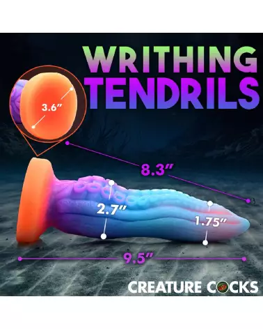 Tenta-Cock Glow-in-the-Dark Silicone Dildo par XR Brands-7