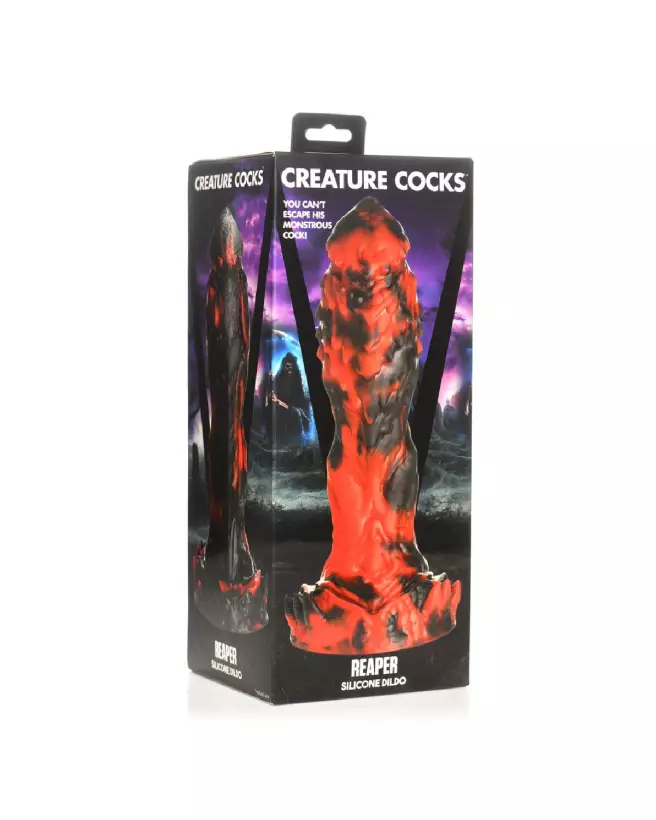 Grim Reaper Silicone Dildo Rouge Noir par XR Brands-2