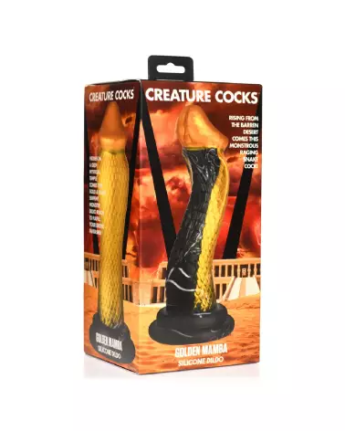 Golden Snake Dildo en silicone par XR Brands, sextoy créature pour plaisir intense-2