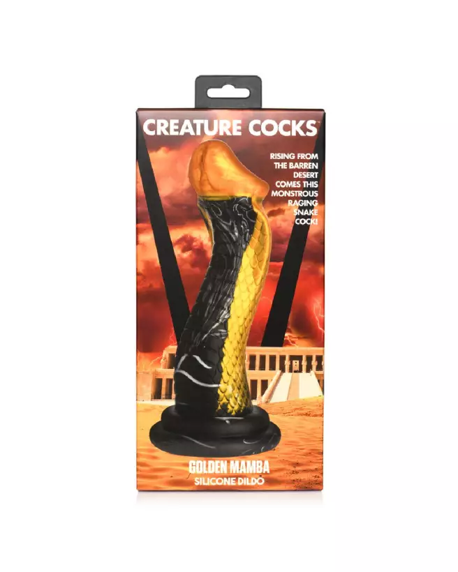 Golden Snake Dildo en silicone par XR Brands, sextoy créature pour plaisir intense-3