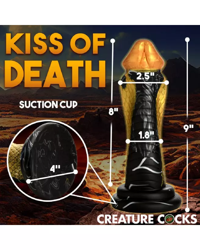 Golden Snake Dildo en silicone par XR Brands, sextoy créature pour plaisir intense-7