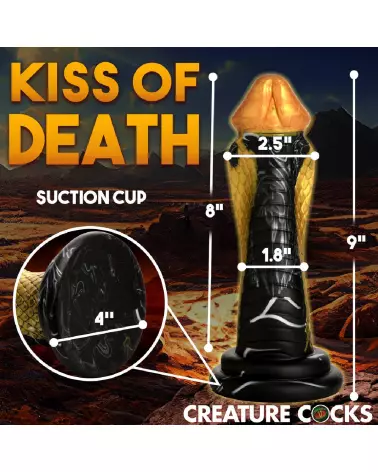 Golden Snake Dildo en silicone par XR Brands, sextoy créature pour plaisir intense-7