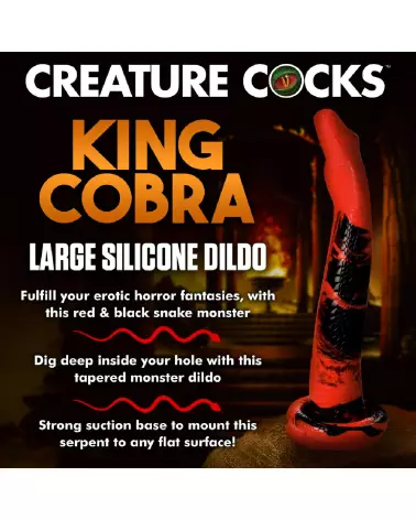 King Cobra Silicone Dildo 36 cm Red Black by XR Brands-6
