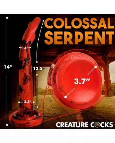 King Cobra Silicone Dildo 36 cm Red Black by XR Brands-7
